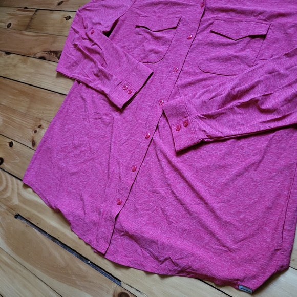 Eddie Bauer Travex Shirt Womens 2XL Button Up Pink Performance Stretch Hike Fish - Picture 3 of 12